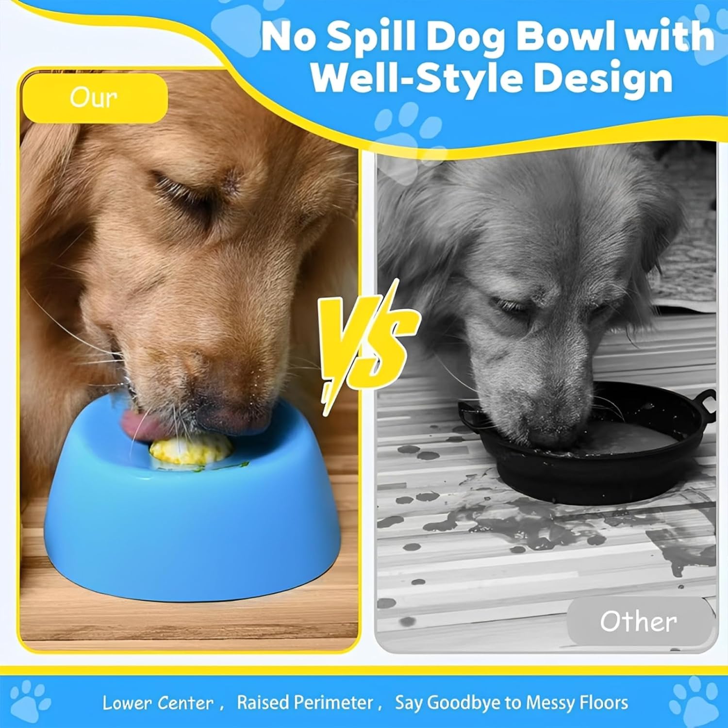Slow Feeder Dog Bowl with Rolling Ball, Lick Sphere for Dogs, Slow Feed Liquid Treat Dog Bowl Interactive, Bone Broth Dog Lick Bowls for Large Medium Small Dogs
