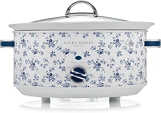 Olla de Cocción Lenta Laura Ashley 6.5L con Estampado China Rose by VQ - Olla Lenta para 8-10 Personas - Olla Electrica Ln...