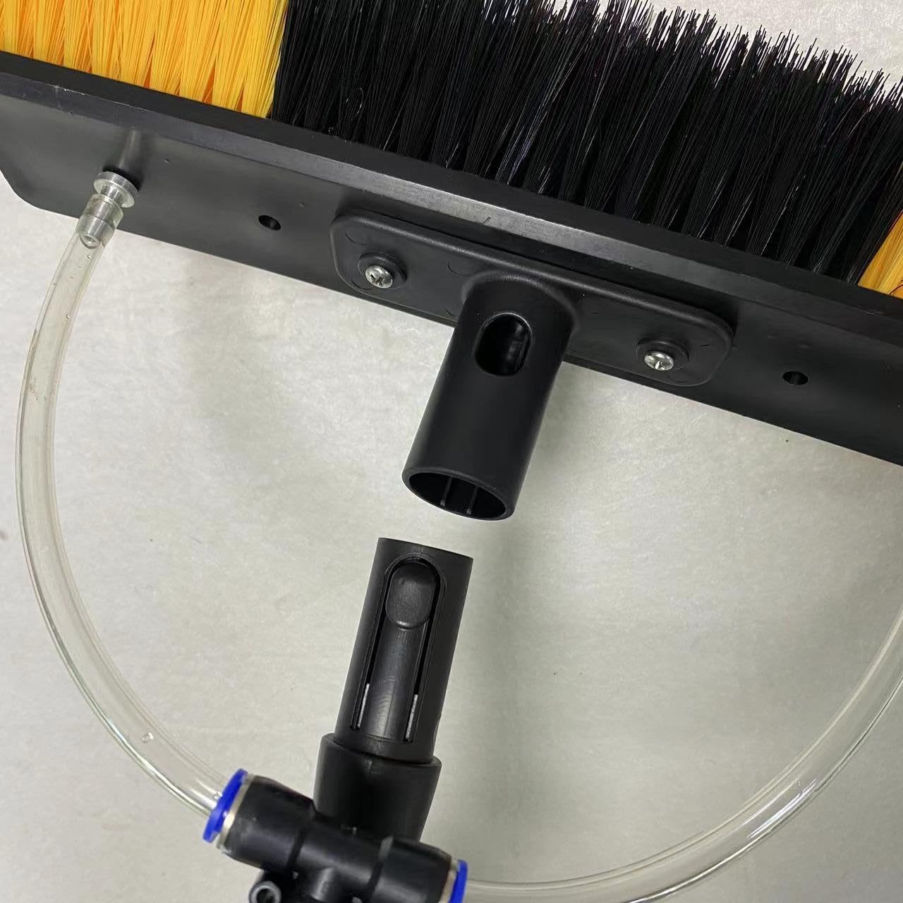 Cepillo telescópico para Limpiar Ventanas, Cepillo con Mango Alimentado por Agua, para Limpiar Paneles solares, Cepillo para Limpiar techos de invernaderos, Amarillo, 10,