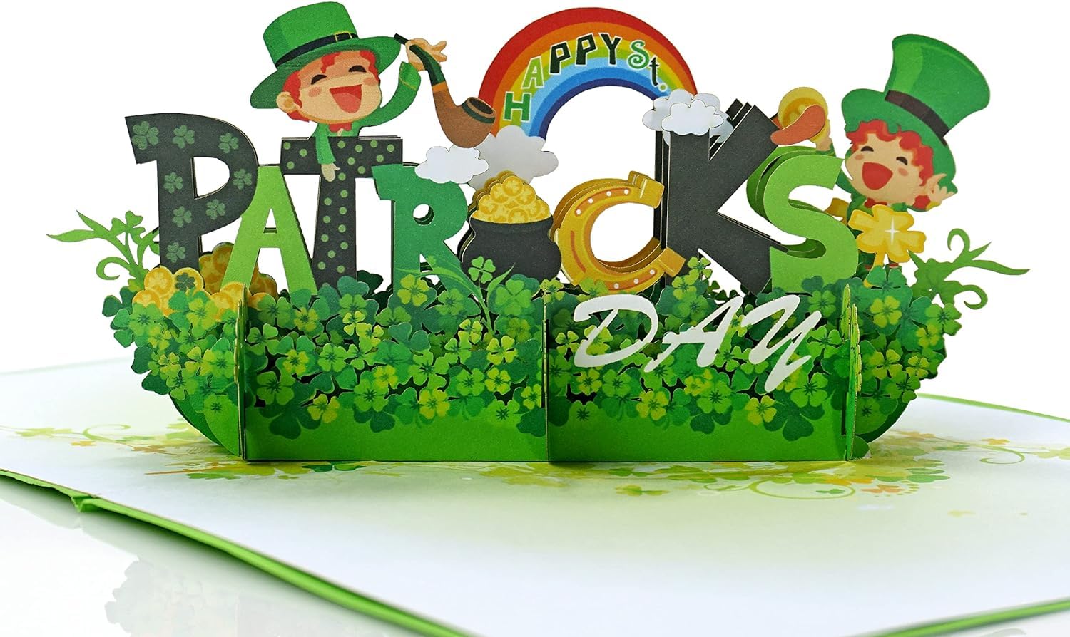 CUTPOPUP Funny Saint Patrick's Day Pop Up Card, St Patricks Day Cards, 3D, Lucky Clover, St. Patrick's Day