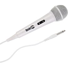 RockJam Karaoke Microphone Wired Unidirectional Dynamic Microphone with Three Metre Cord - White