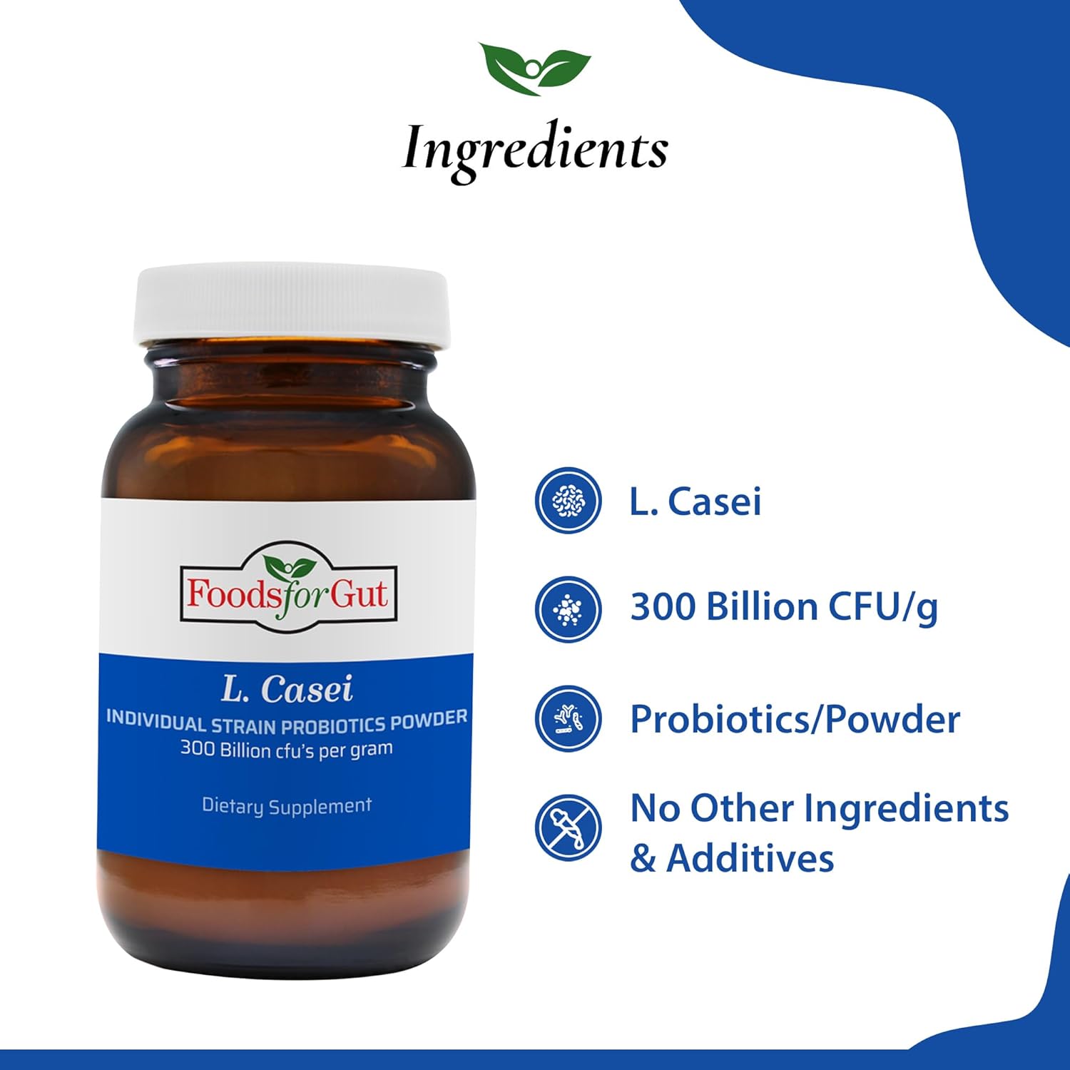 Foods For Gut Lactobacillus Casei Probiotic Powder 300 Billion cfu's | Made in USA | No Additives | Direct from Manufacturer | No Third-Party Storage | Immune Support | L. Casei | 30 Grams (1.05 Oz) - Image 3