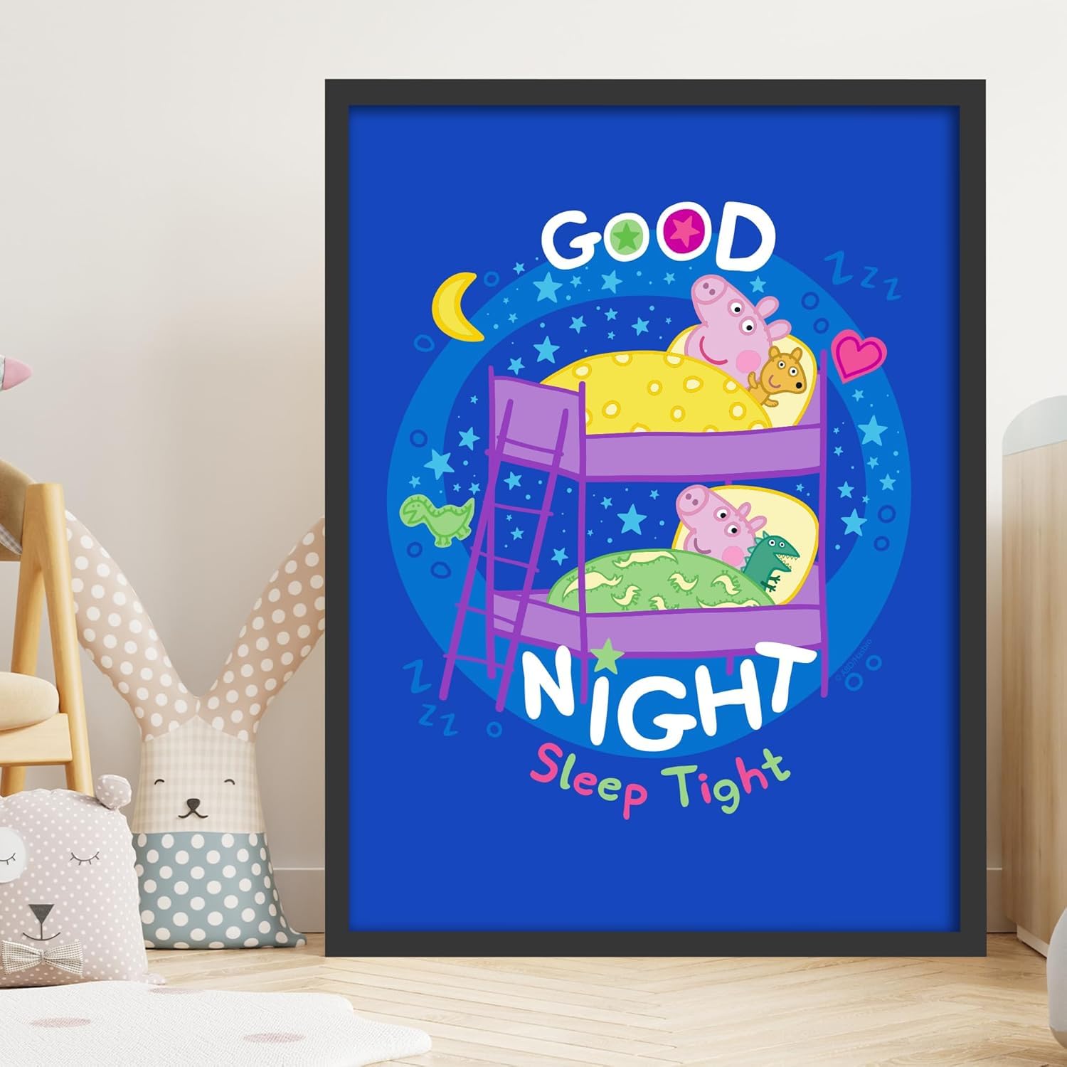 Themed Peppa Pig Print - Peppa and George Good Night Sleep Tight Poster Wall Art (29.7cm x 42cm - A3)