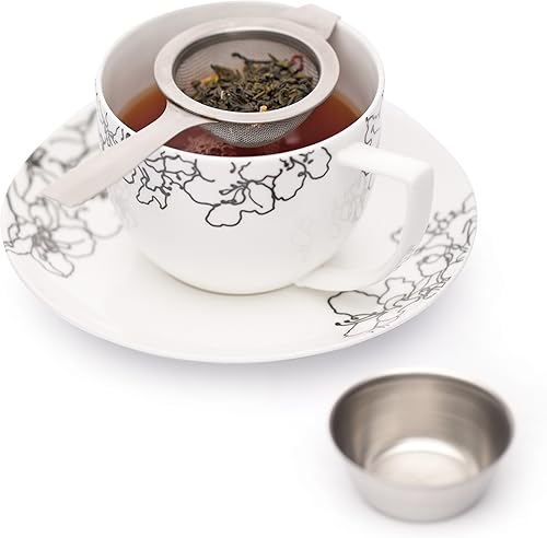 Miniatura 3 de Kitchen Craft Colador para té suelto con mango largo y soporte, 5.5 in