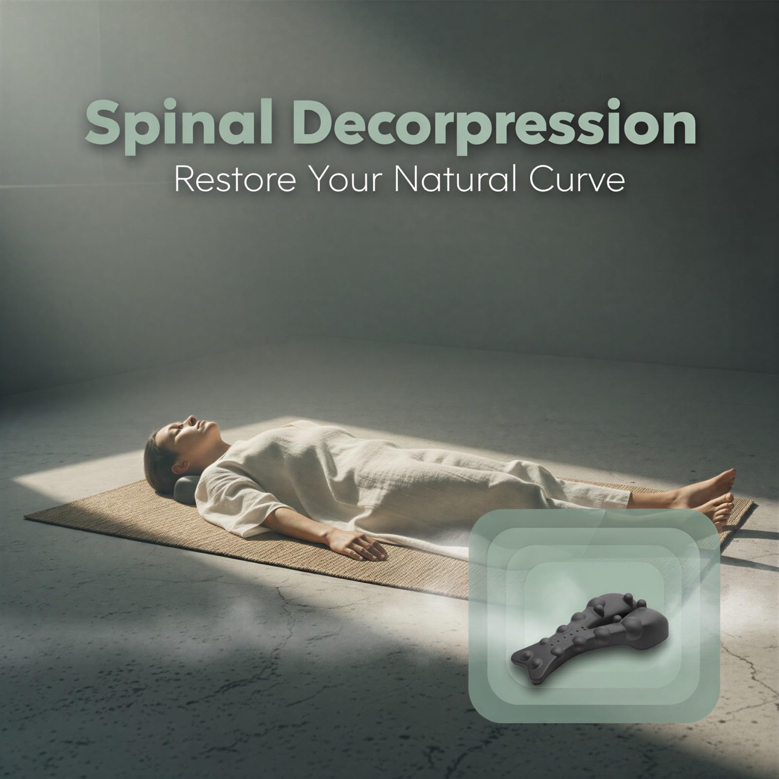 Nacken-Traktionsgerät, ergonomischer Nackenmassager mit Druckpunkten für Nackenkomfort, Rückenstrecker und Wellness-Kissen zur Wirbelsäulenstütze, Schulterentspanner und Lendenstütze, Schwarz