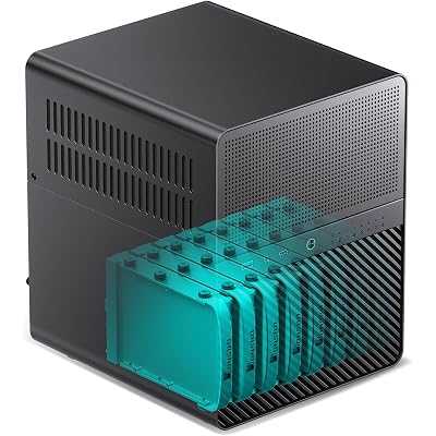 JONSBO N3 Mini-ITX NAS PC Chassis, ITX Computer Case, 8HHD+1-SSDD isk Bays NAS Mini Aluminum with Steel Plate Case, Built-in 2x10cm Fan, Power Support: SFX105mm, Support 130mm CPU Cooler