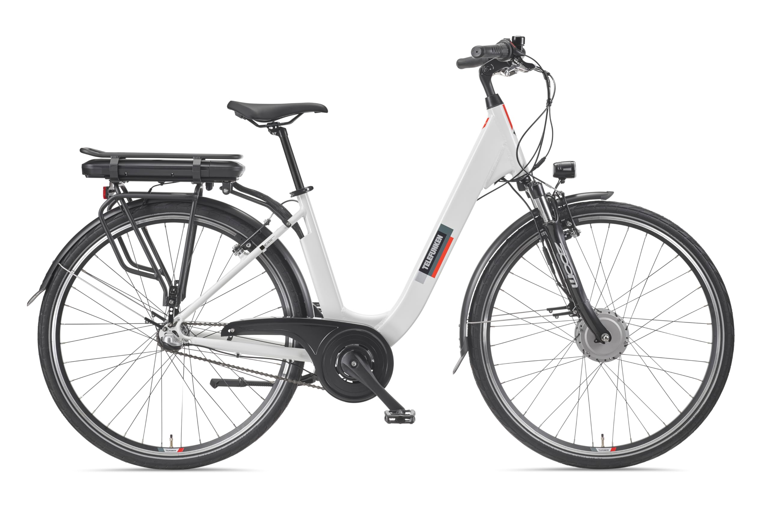 TELEFUNKEN E-Bike Damen 28 Zoll | Elektrofahrrad Frontmotor | 3-Gang Nabenschaltung | V-Bremsen | Pedelec Citybike | inkl. Panzerkabelschloss | RC836 Multitalent