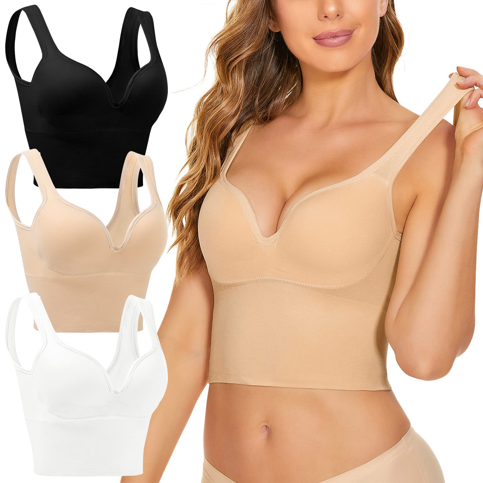 Reggiseno sportivo da palestra da donna con cinghie di supporto senza schienale reggiseni sportivi da allenamento con palangari ad alto impatto corsa comodo reggiseno sportivo ad alto supporto per
