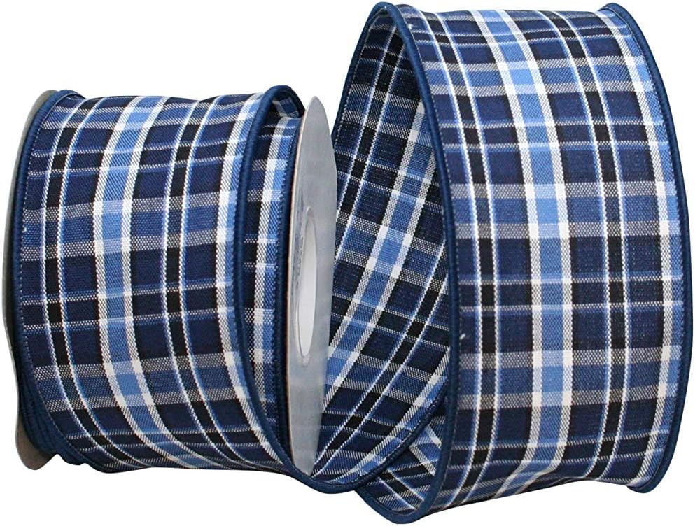 Reliant Ribbon Plaid Shetland Wired Edge Ribbon, 2-1/2 Inch X 10 Yards, Multi