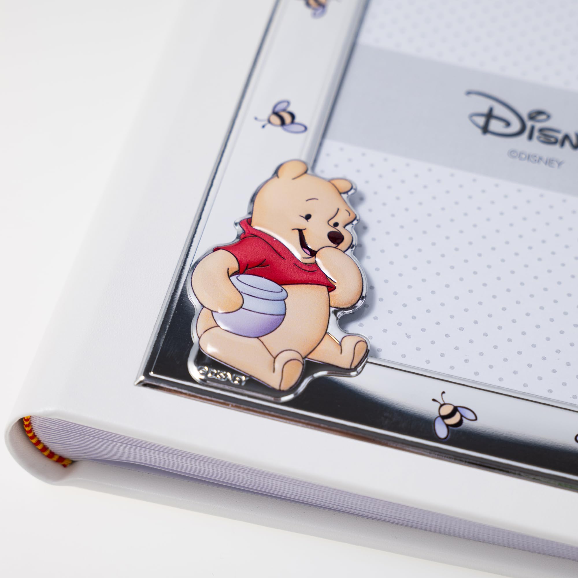 VALENTI & CO. Disney Baby Winnie The Pooh - Álbum de fotos infantil con marco de plata para regalo bautizo recién nacido o cumpleaños niños
