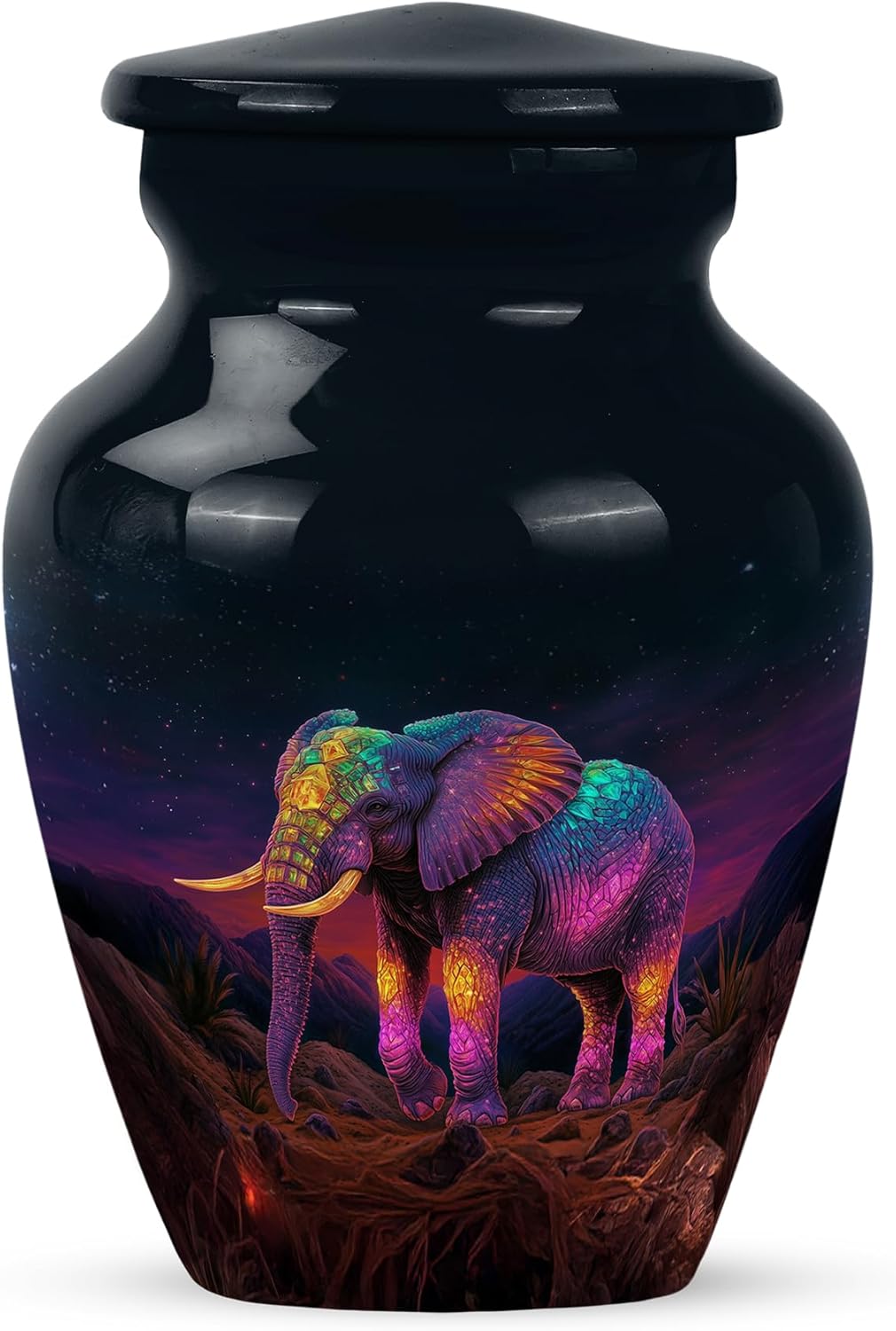 Elephant Urns for Human Ashes - Field Flowers Dad Cremation Urns for Human Ashes Adult Female and Male 10 Inch - Clouds Large Burial Urn - Memorial Urn for Daughter and Son