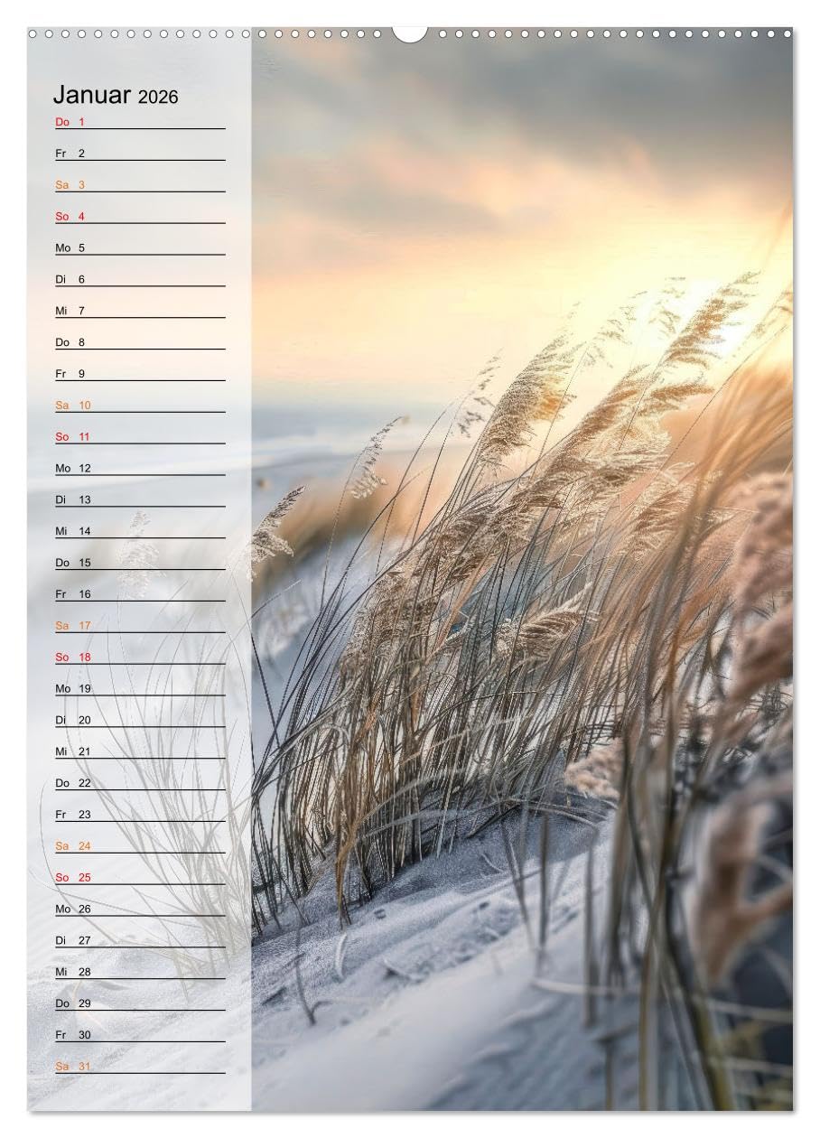 Maritim, Deutschlands Küsten (Wandkalender 2026 DIN A2 hoch), CALVENDO Monatskalender: Ein Terminplaner, der Platz zum Träumen lässt. (CALVENDO Natur)