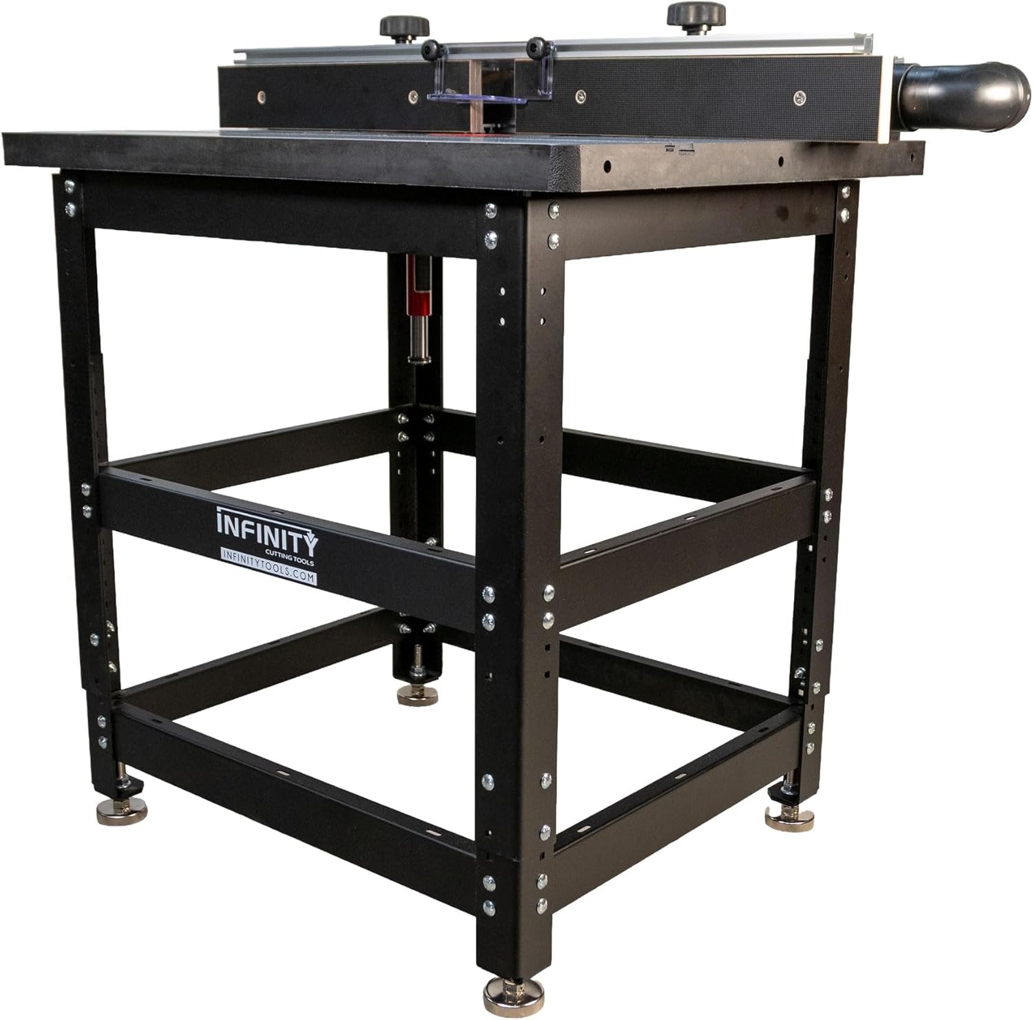 Infinity Tools Pro Cast Iron Top Router Table Package w/Mast-R-Lift II – Heavy-Duty 24" x 32" Cast Iron Top, Precision Router Lift, Fence & Stand – Professional Woodworking Router Table