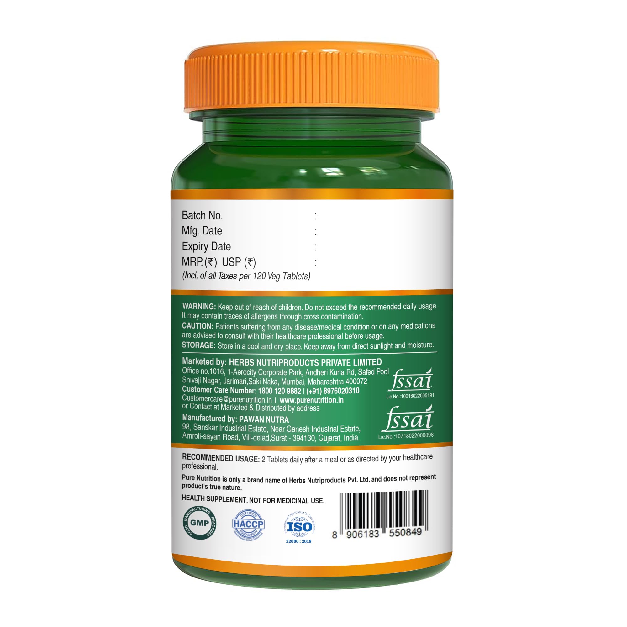 Pure Nutrition Chelated Triple Magnesium Complex Supplement - 120 Tablets | Magnesium Glycinate Complex With Citrate & Oxide Supplement Supports Bones Muscles & Nerves 1383mg Per Serving — Amazon image 8