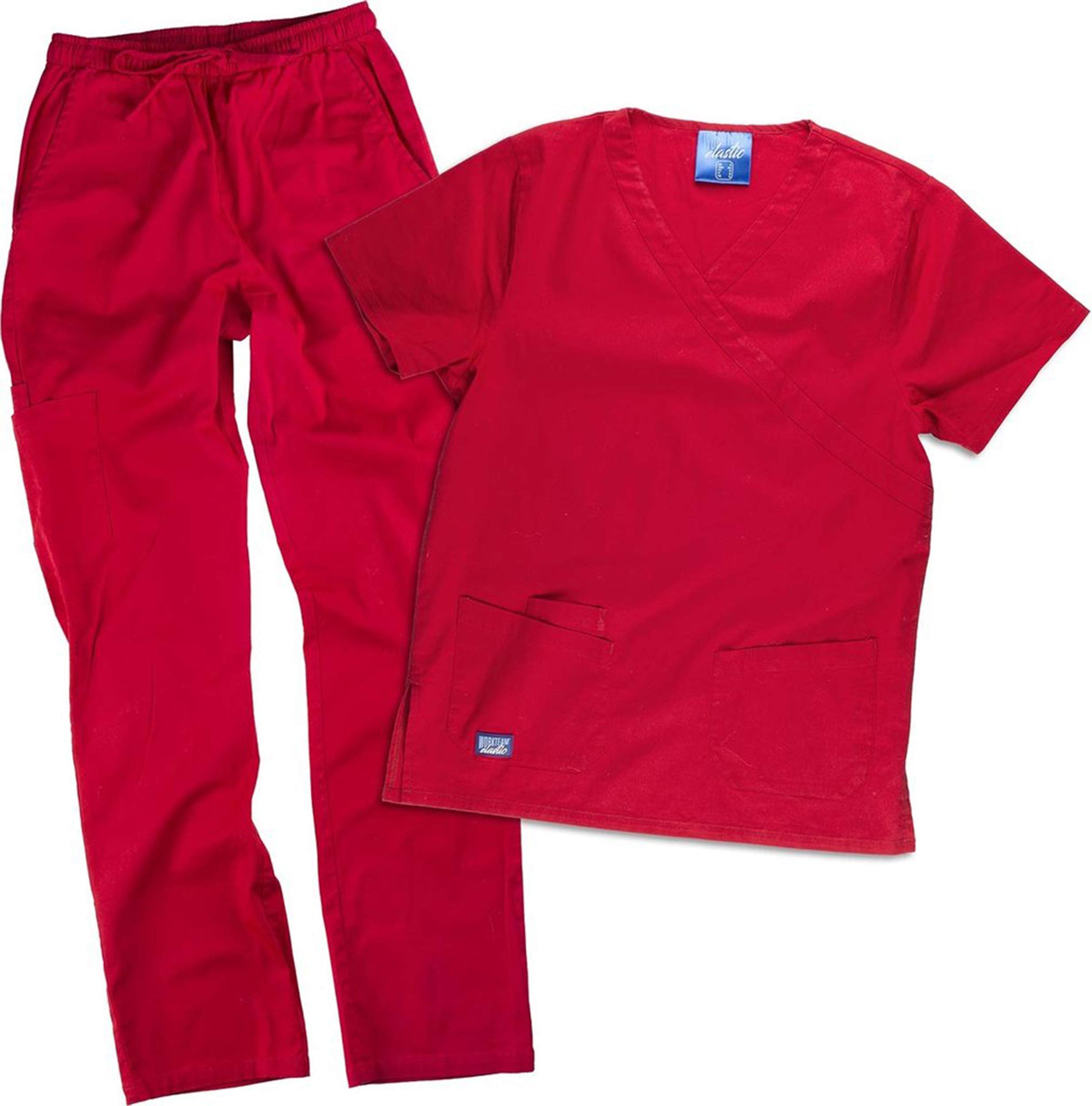 WORKTEAM B9150 Uniforme Sanitario de Algodón Tejido Elástico Conjunto Médico Enfermera Unisex