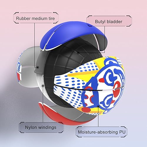 Miniatura 5 de Kuangmi Baloncesto callejero, talla oficial 7 29.5 pulgadas, hecho para juegos de baloncesto al aire libre e interior