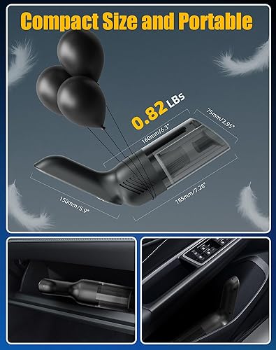 Miniatura 4 de Aspiradora de mano inalámbrica, portátil e inalámbrica con succión fuerte de 12000 PA, múltiples boquillas y 2 filtros lavables, 0.9 libras de peso