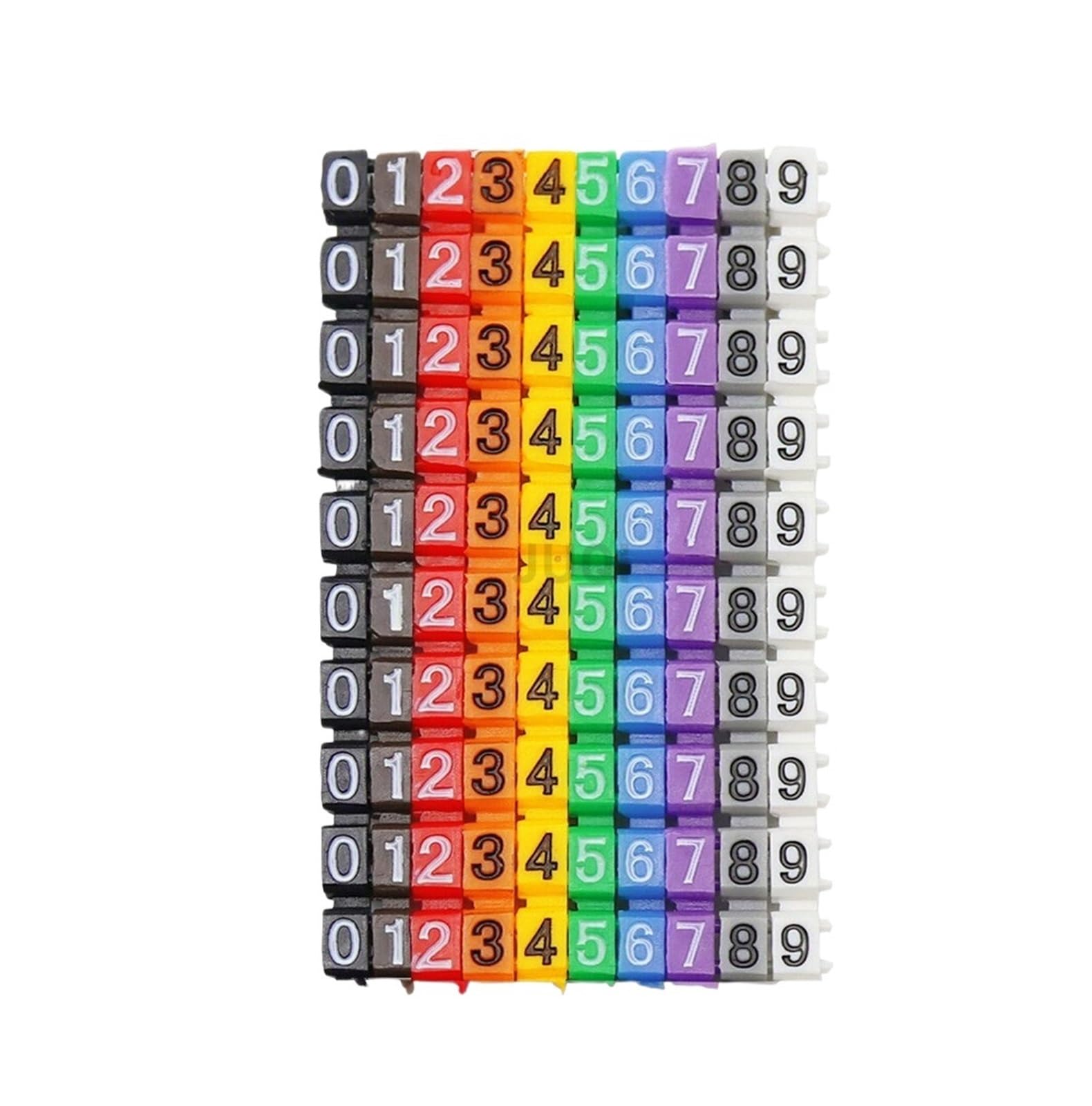 Byqadft M-0 (0To9) 150Pcs Colored Numerals Cable Wire Marker