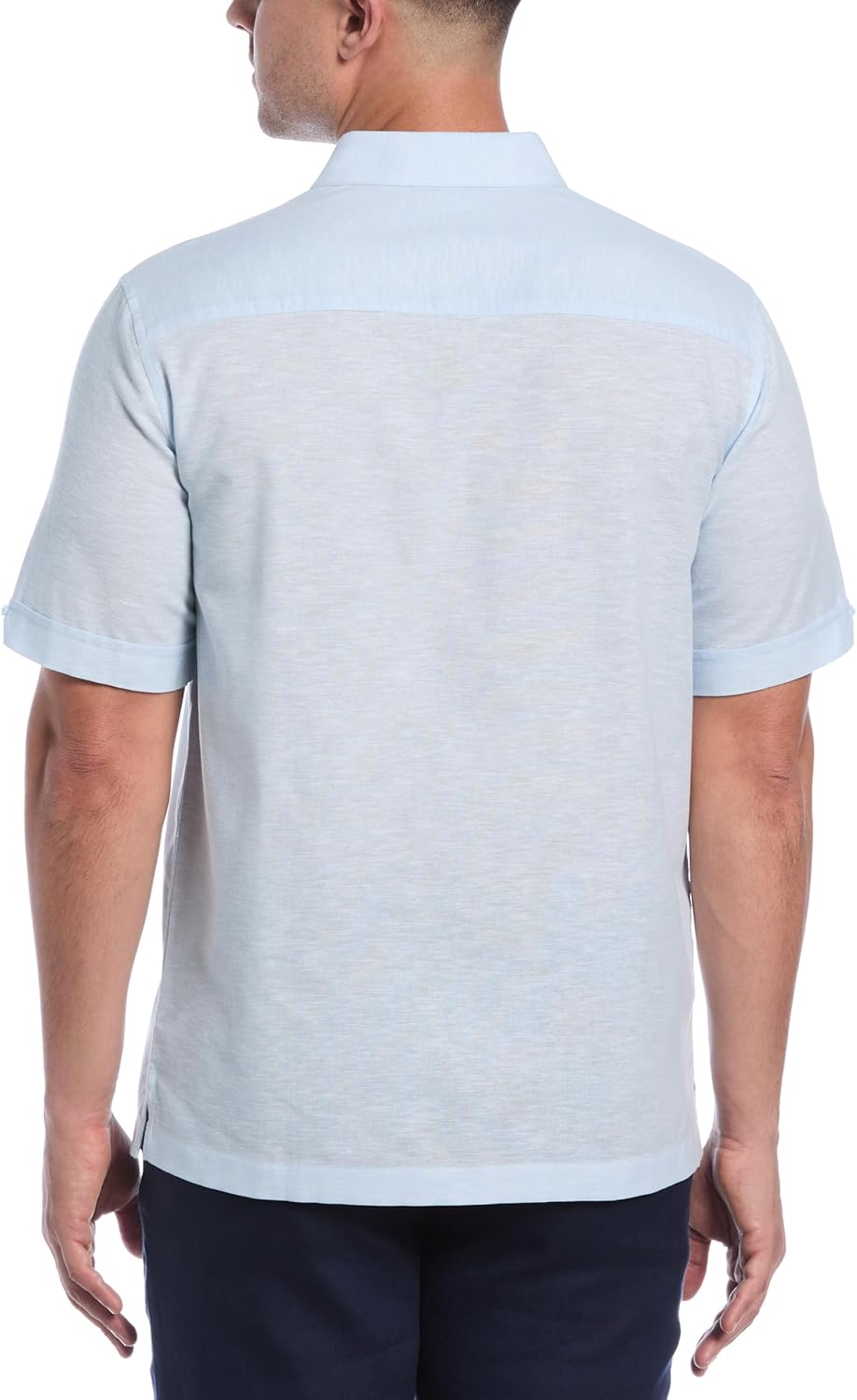 Cubavera Mens Linen Button Down Short Sleeve Shirt - Image 2
