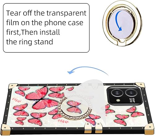 Miniatura 5 de Funda para Motorola G Stylus 0.18 oz 2023, Moto G Stylus 5G 2023 para mujer, funda protectora cuadrada con purpurina femenina elegante retro Shock