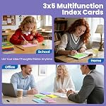 300 PCS 3x5 Index Cards, Blank Flashcards with 6 Binder Rings, Colored | Heavyweight Paper, Smooth Writing, Easy Organization, Portable Size, Durable Blank, Ink Bleed Resistant, Binder Rings