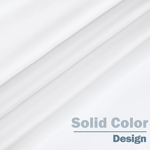 Miniatura 5 de UFRIDAY Cortina de ducha blanca de 72 x 66 pulgadas, tela de hotel, lavable a máquina, forro impermeable, repelente al agua, cortina de ducha