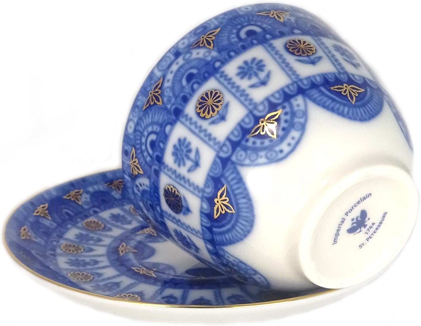 Lomonosov Porcelain Tea Cup and Saucer Spring Arches 7.8 oz/230 ml
