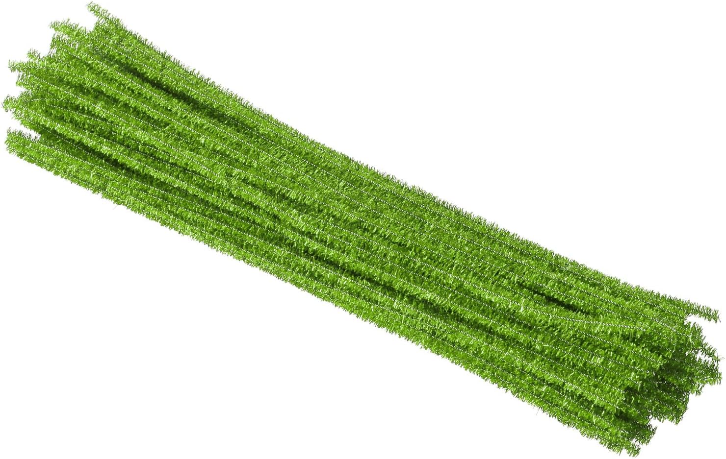 PATIKIL 30cm/11.8" Pipe Cleaners Chenille Stem, 100Pcs Glitters Fuzzy Sticks Pipe Cleaner Craft Supplies for DIY Art Creative Decoration Projects, Grass Green