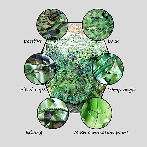 Miniatura 4 de Red de camuflaje verde selva, para acampar al aire libre, caza, militar, para fotografía, fondo, decoración, jardín, valla, parasol, varios tamaños