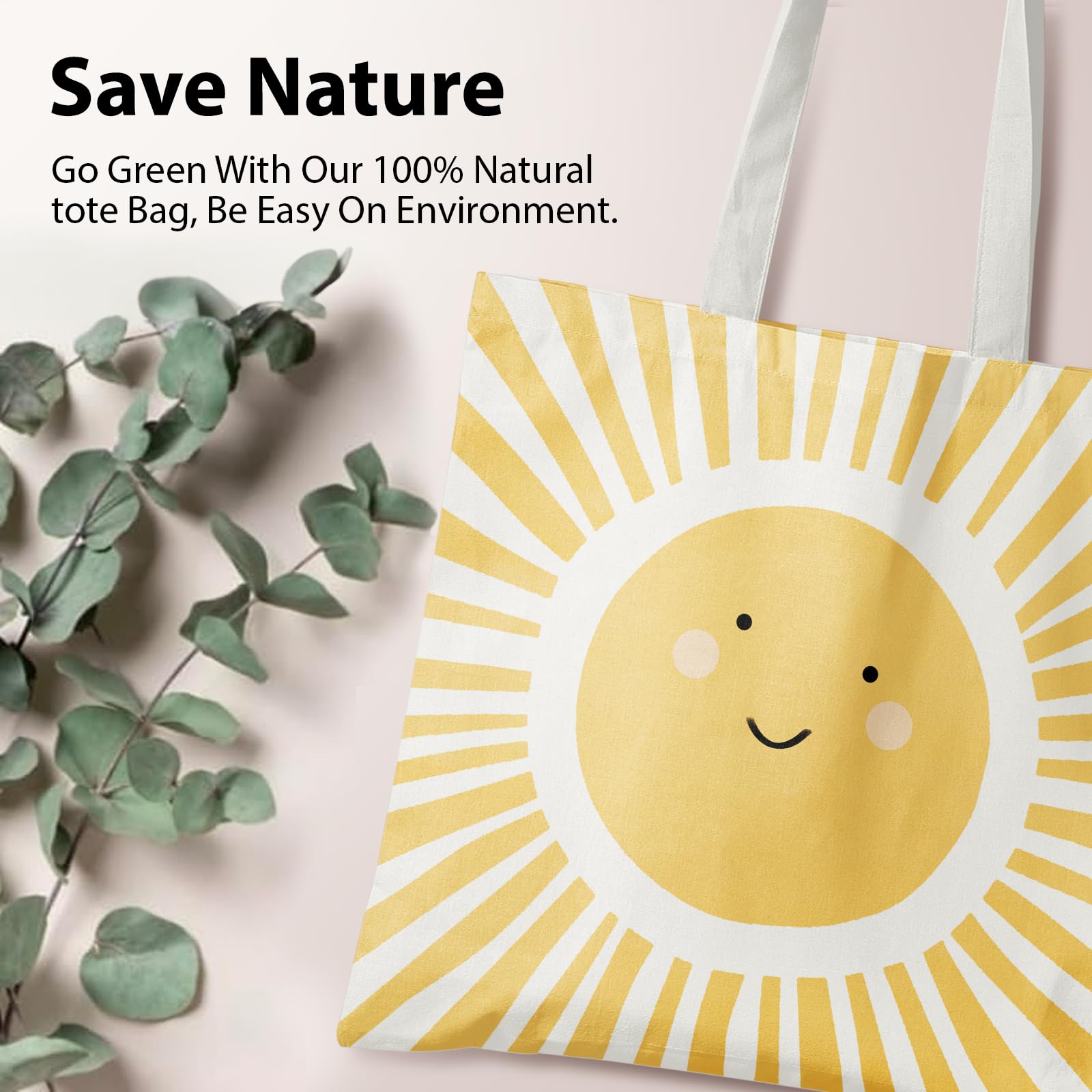 Cute Tote Bags, Sunshine Canvas Tote Bag for Women, Funny Sun Tote Bag, Sunshine Gifts for Women, Sunshine Reusable Grocery Bags Shopping Bags