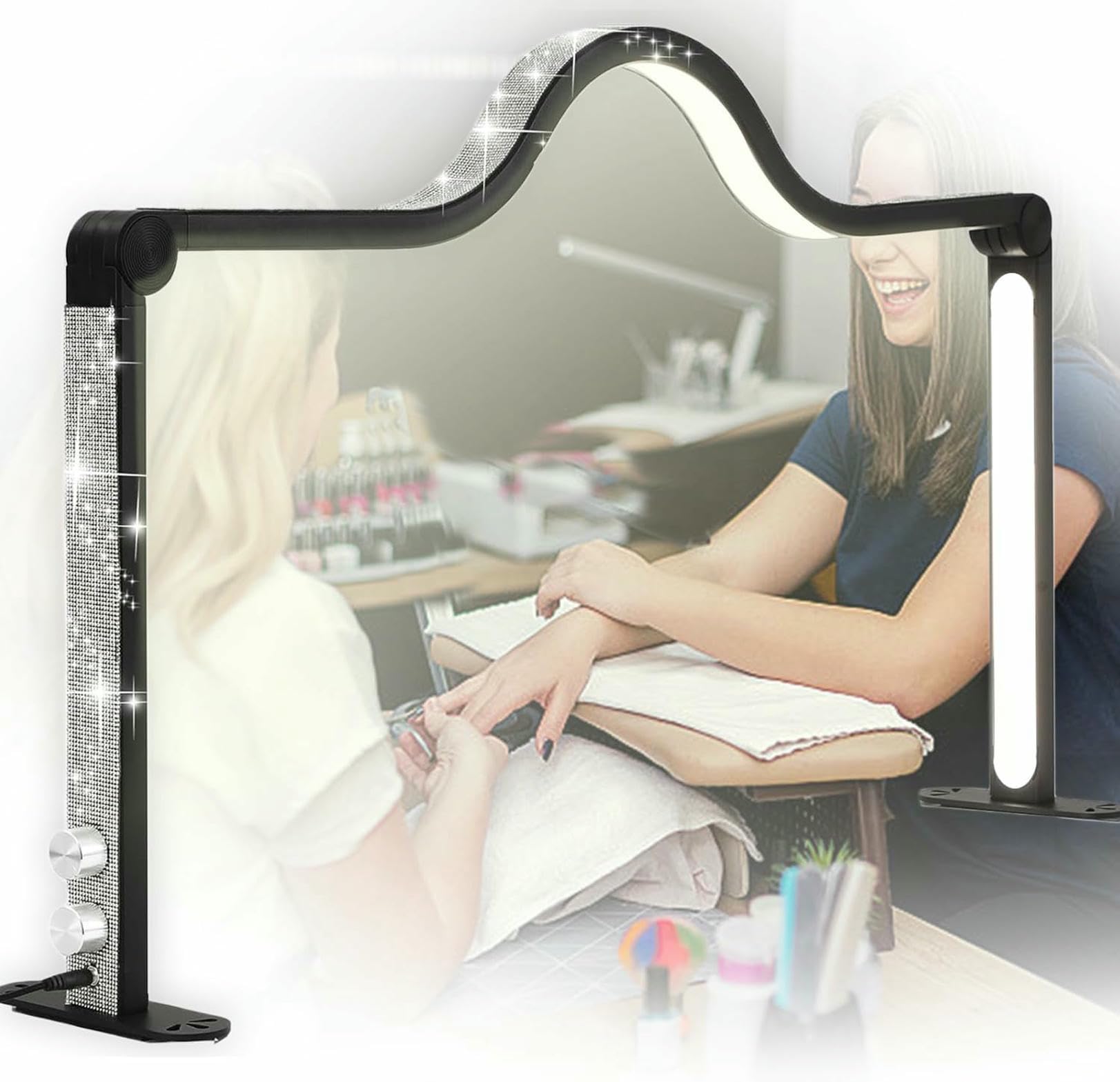 Lampe LED pour Nail Art demi-lune pliable carrée : évitez la fatigue visuelle à votre bureau