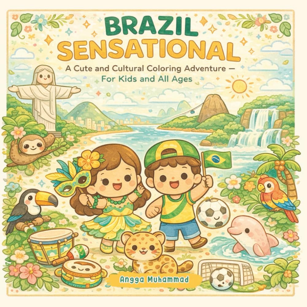 BRAZIL SENSATIONAL: A Cute and Cultural Coloring Adventure Through Rainforests, Carnival Rhythms, Iconic Landmarks, Wildlife, and Brazilian Wonders — For Kids and All Ages