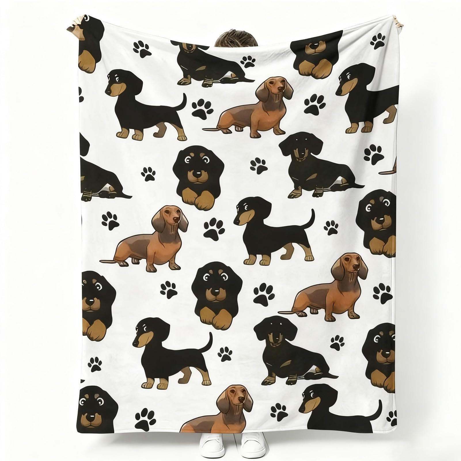 Manta de Dachshund, Bonita Manta de Forro Polar, Mantas Dachshund | Felpa para Niños y Perros Salchicha, Ideal para Hogar, Sofá, Cama y Viajes – 150 x 200 cm