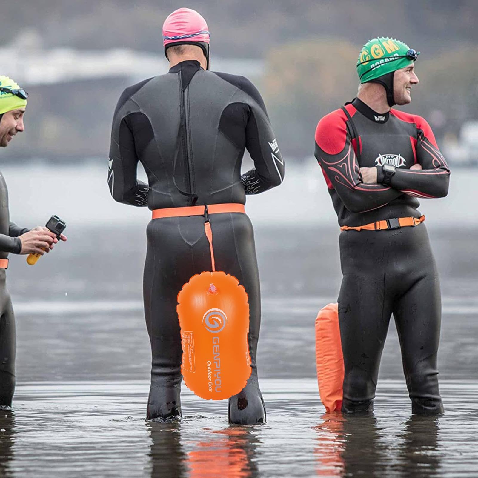 Schwimmboje für offenes Wasser – tragbare Abschleppschwimmer-Sicherheitsvorrichtung, lebendige schwimmende Sichtausrüstung, zuverlässiger Schwimmmarker, offenes Wasser, langlebig, leichte |