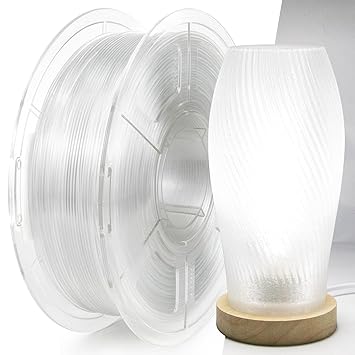 iSANGHU Clear 3D Printer Filament 1.75mm, High Speed PETG Filament for 50-600mm/s, High Light Transmittance Clear PETG Filament, Transparent PETG Filament 1kg(2.2lbs) Spool