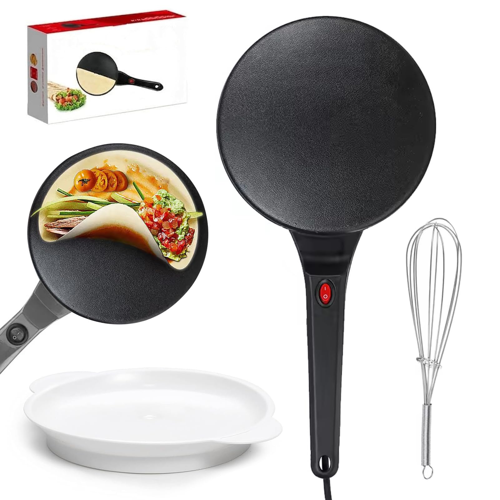 Crêpière électrique automatique chauffage rapide poêle antiadhésive 8