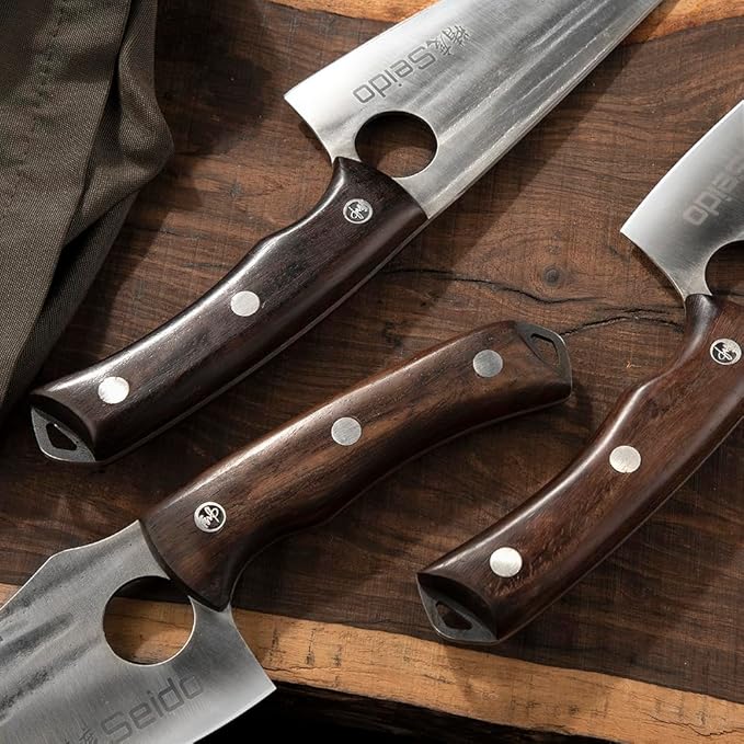 Set Cuchillos Cocina 3 Piezas Acero al Carbono Madera Premium miniatura 3