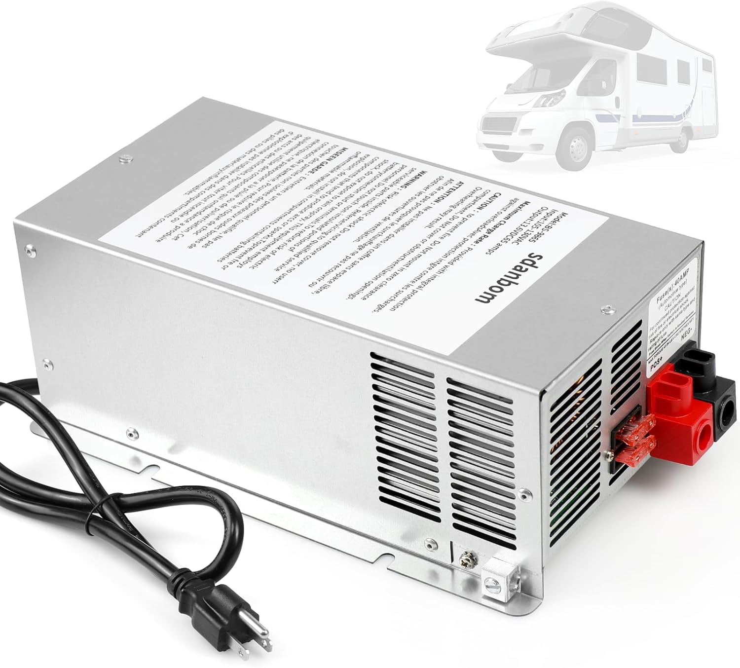 WF-9865 65 Amp RV Power Converter - Deck Mount Three-Stage Power Converter/Charger Replacement for 9800 Series,Rv Converter 65 amp for Camper RV Trailer…