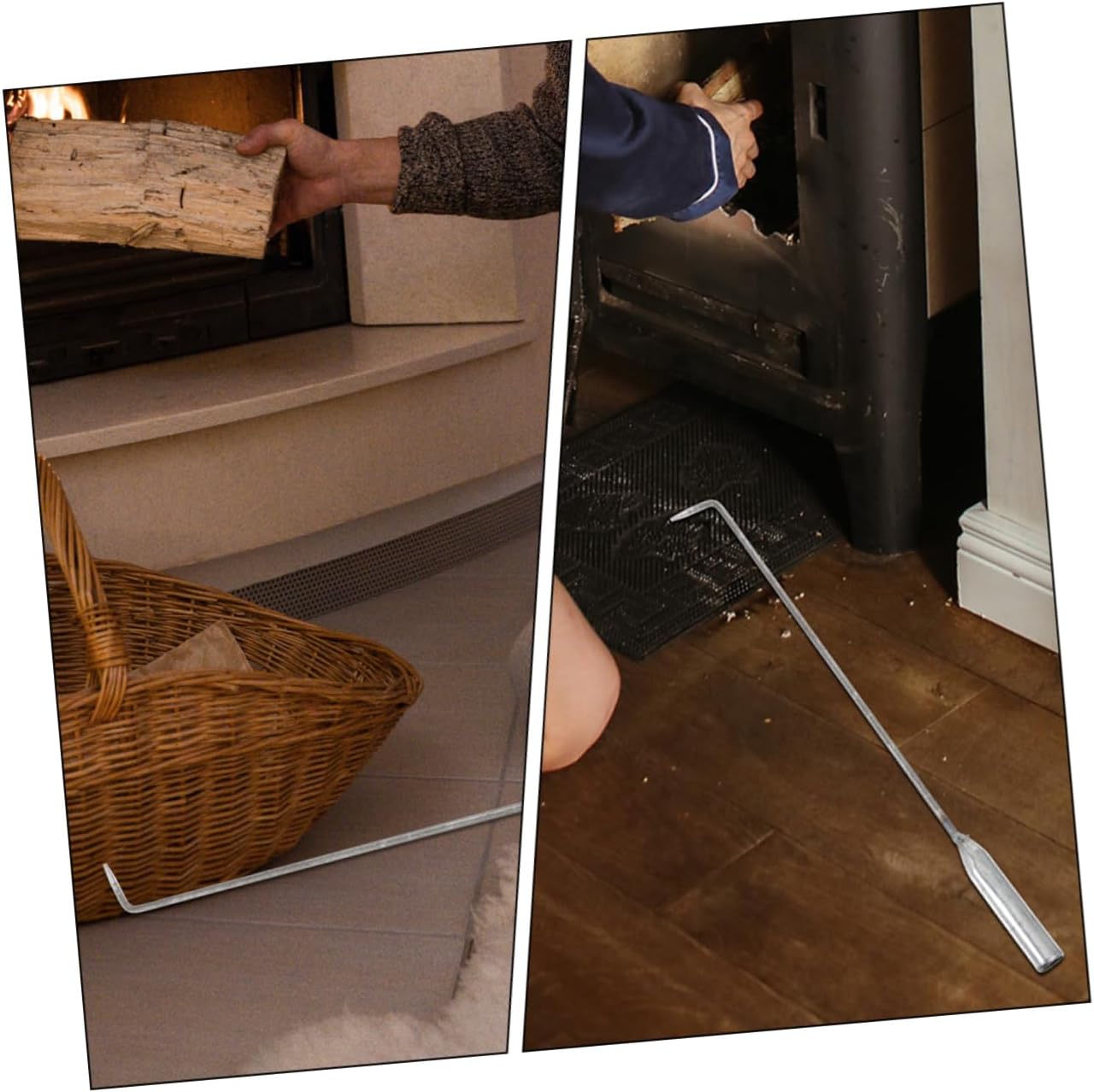Steel Fire Poker for Fireplace and Fire Pit Portable Outdoor Tool