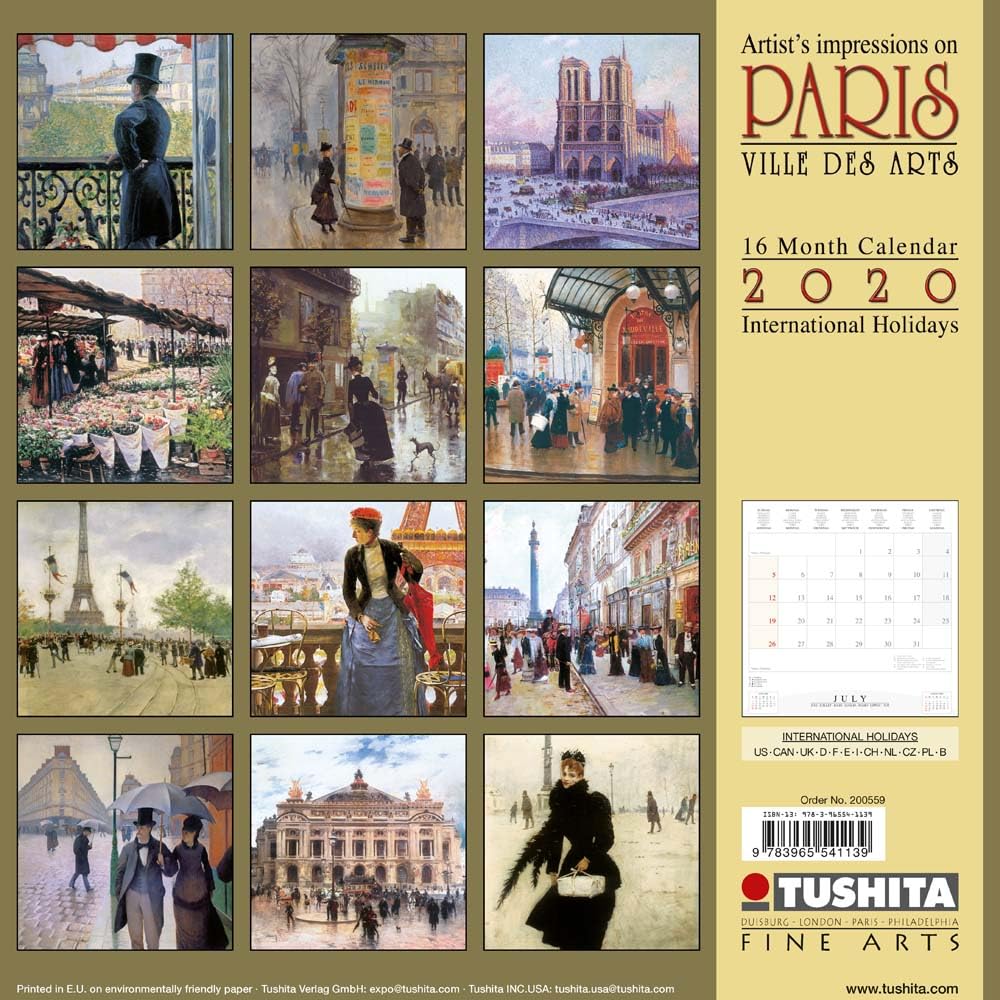 Paris - Ville des Arts 2020: Kalender 2020 (Tushita Fine Arts)
