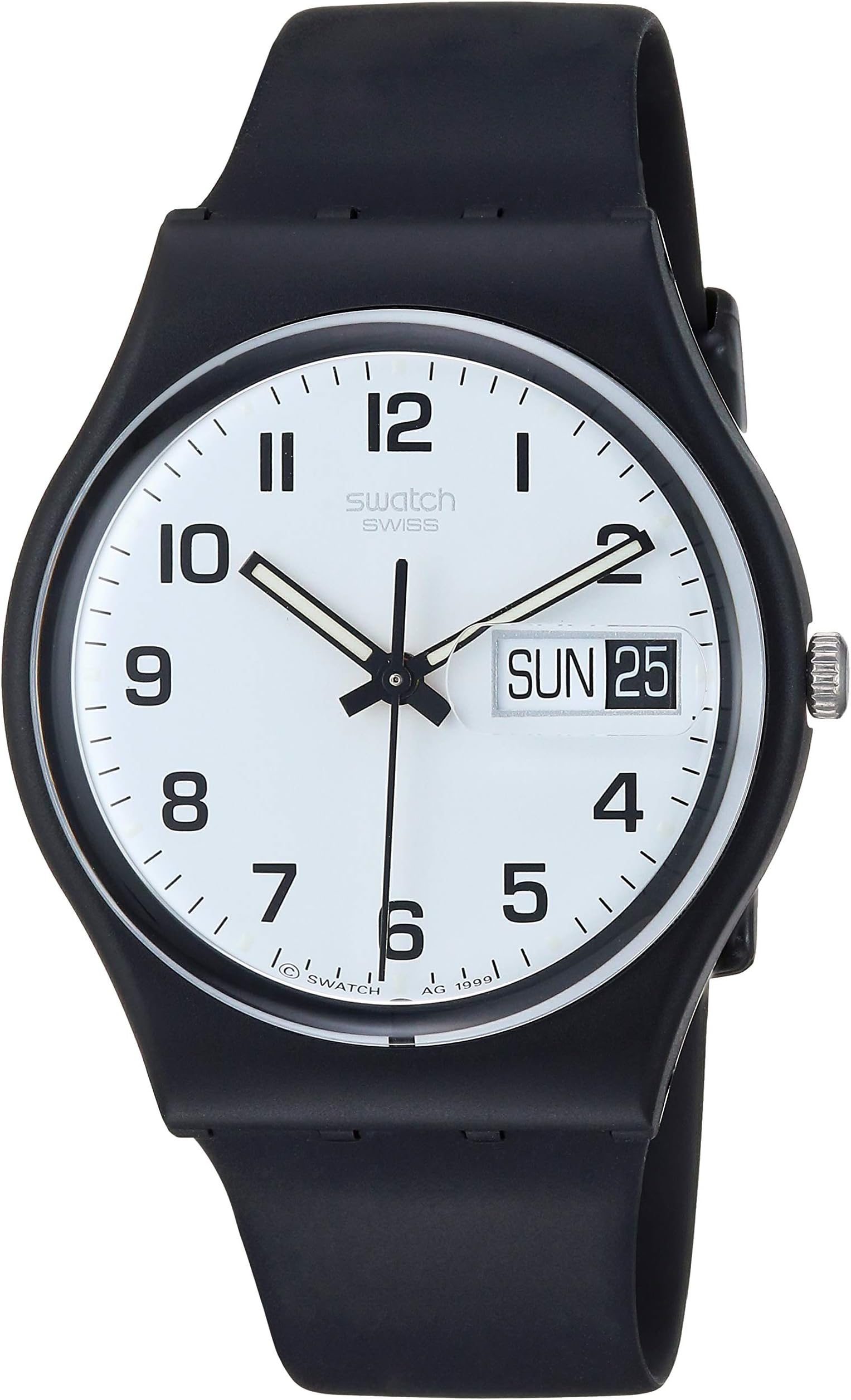 Swatch Unisex White Dial plastic Band Watch - GB743