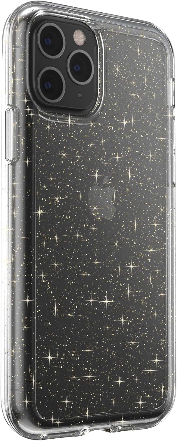 Speck Gemshell Glitter iPhone 11 Pro Case, Clear with Gold Glitter/Clear