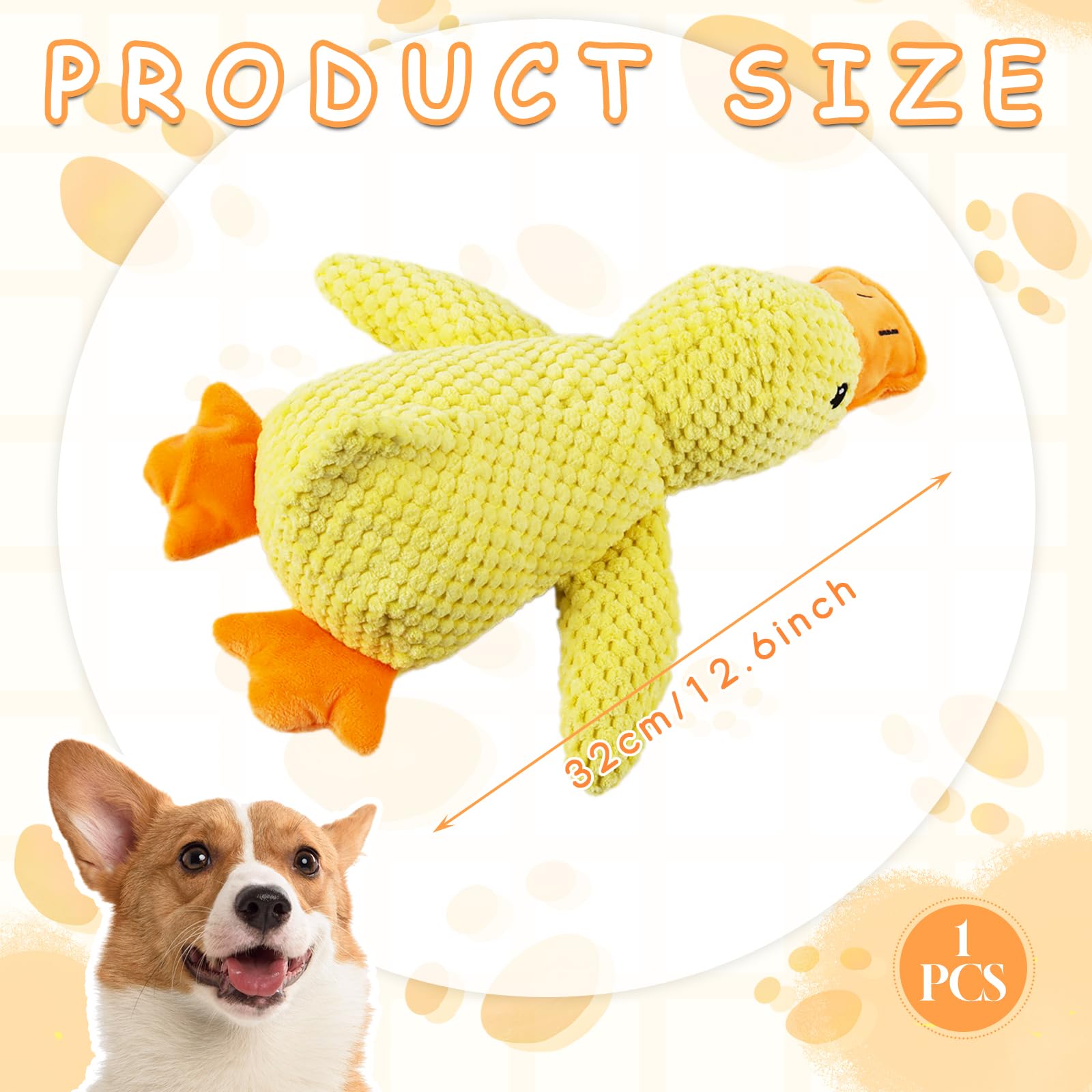 TIVUNORON Anatra Giocattolo per Cani, Anatra Quack-Quack Giocattolo per Cani, Per Animali di Peluche