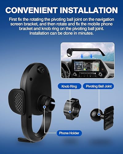 Vista 115 de Autorder Soporte de teléfono de automóvil para Toyota C-HR CHR 2019-2022, soporte de teléfono con organizador de tablero, pantalla de 8 pulgadas