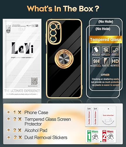 Miniatura 8 de LeYi Funda para Moto G Stylus 5G 2022 con protector de pantalla de vidrio templado paquete de 2 Soporte de anillo giratorio de 360, soporte