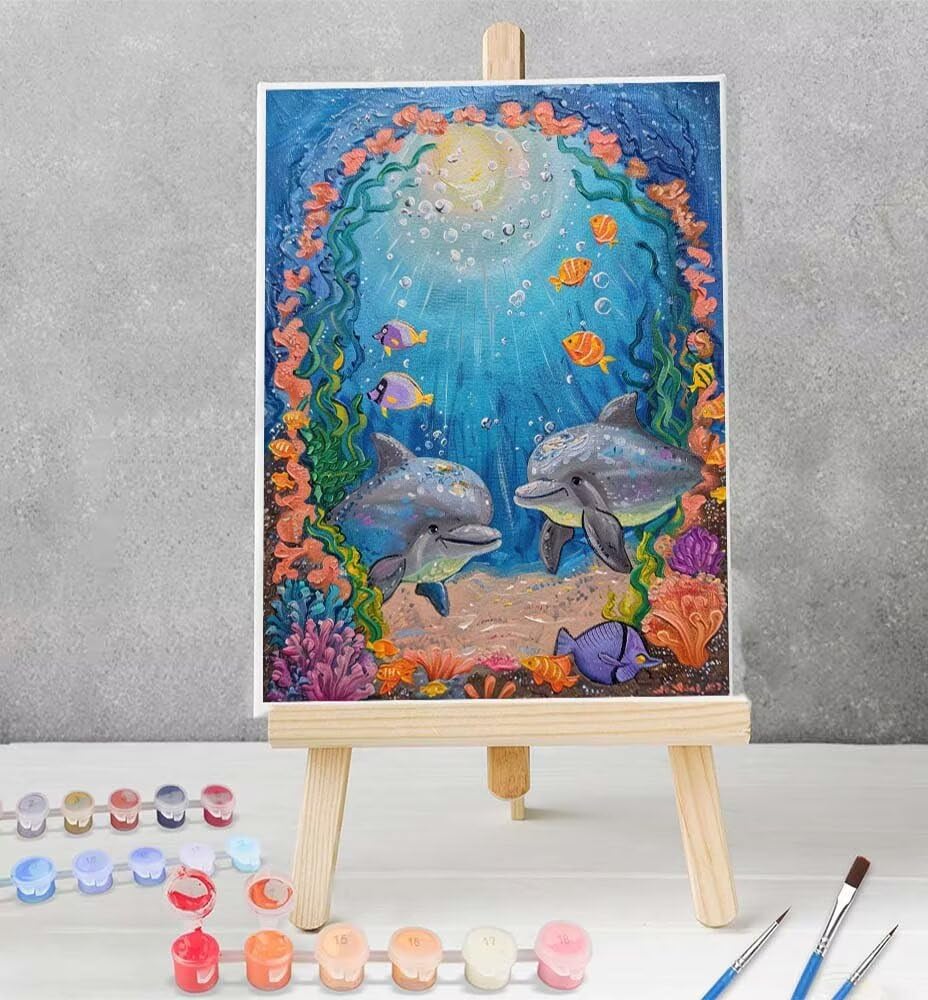 diy数字油絵 ビーチ 数字油絵 日没 ペイントバイナンバーキット DIY 数字塗り絵