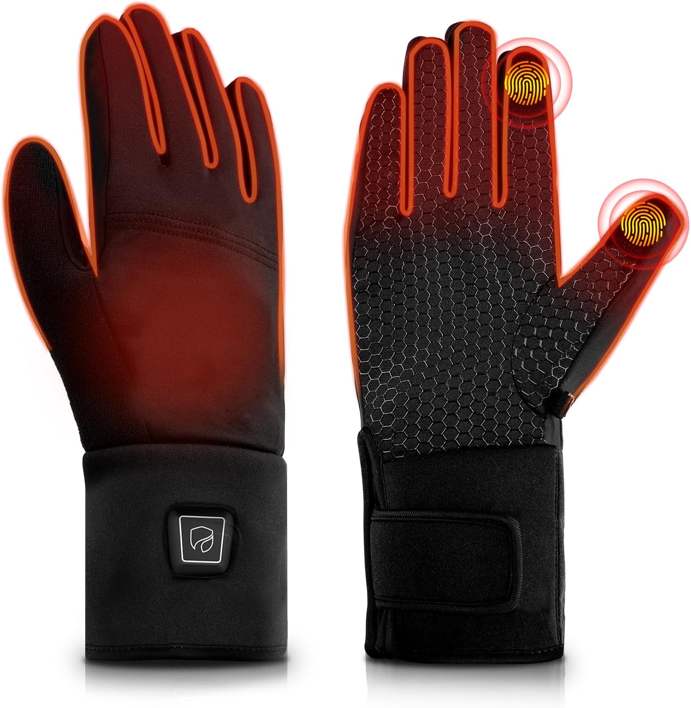 DR.PREPARE Thin Heated Gloves for Men Women, 3200mAh Rechargeable Electric Battery, Heated Motorcycle Work Gloves Liners, Touch Screen Gloves Winter Hand Warmer for Hunting Skiing Snowboarding