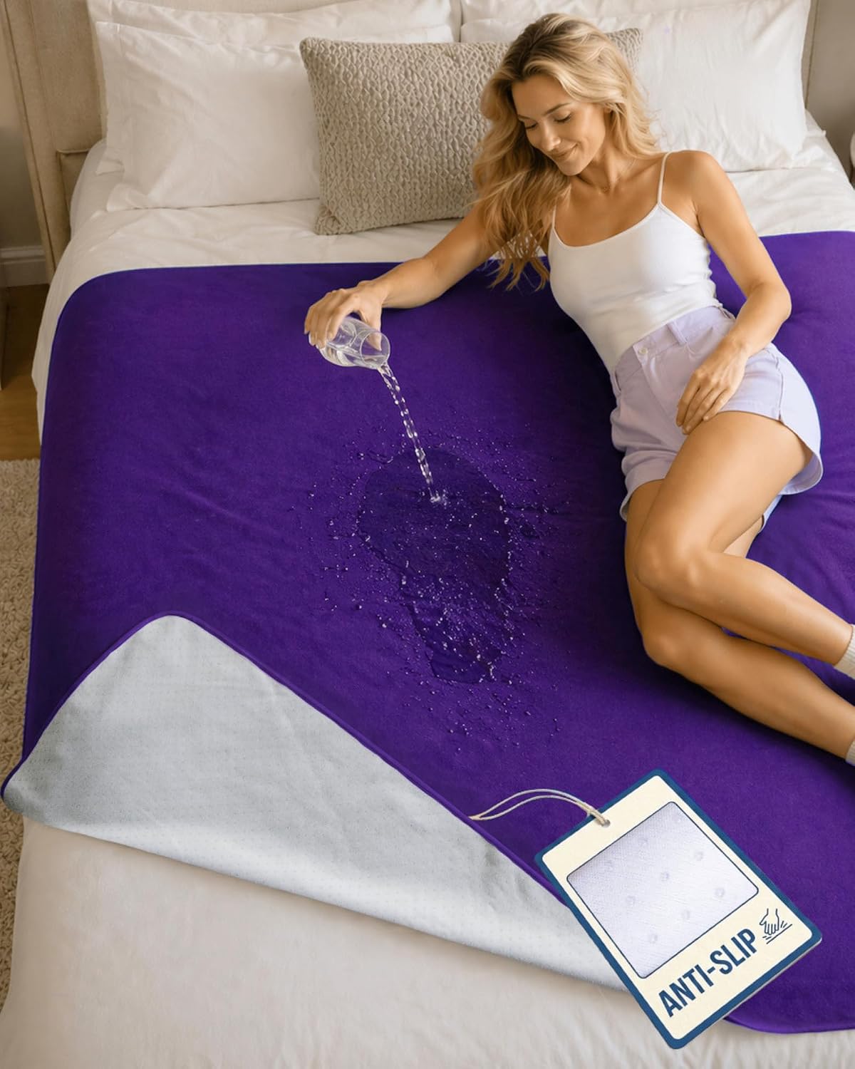 GripMe Waterproof Blanket, Dark Purple, Travel Size