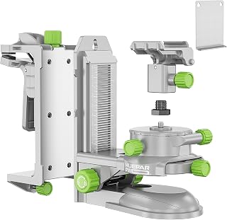 HueparPro Fine-tuning Magnetic Bracket for Laser Level, Multifunctional Magnetic Pivoting Base with Adjustable Clip, 360° Adjustable Support with 1/4"-20 Male Threaded, Height Adjustment - PV10+ Pro