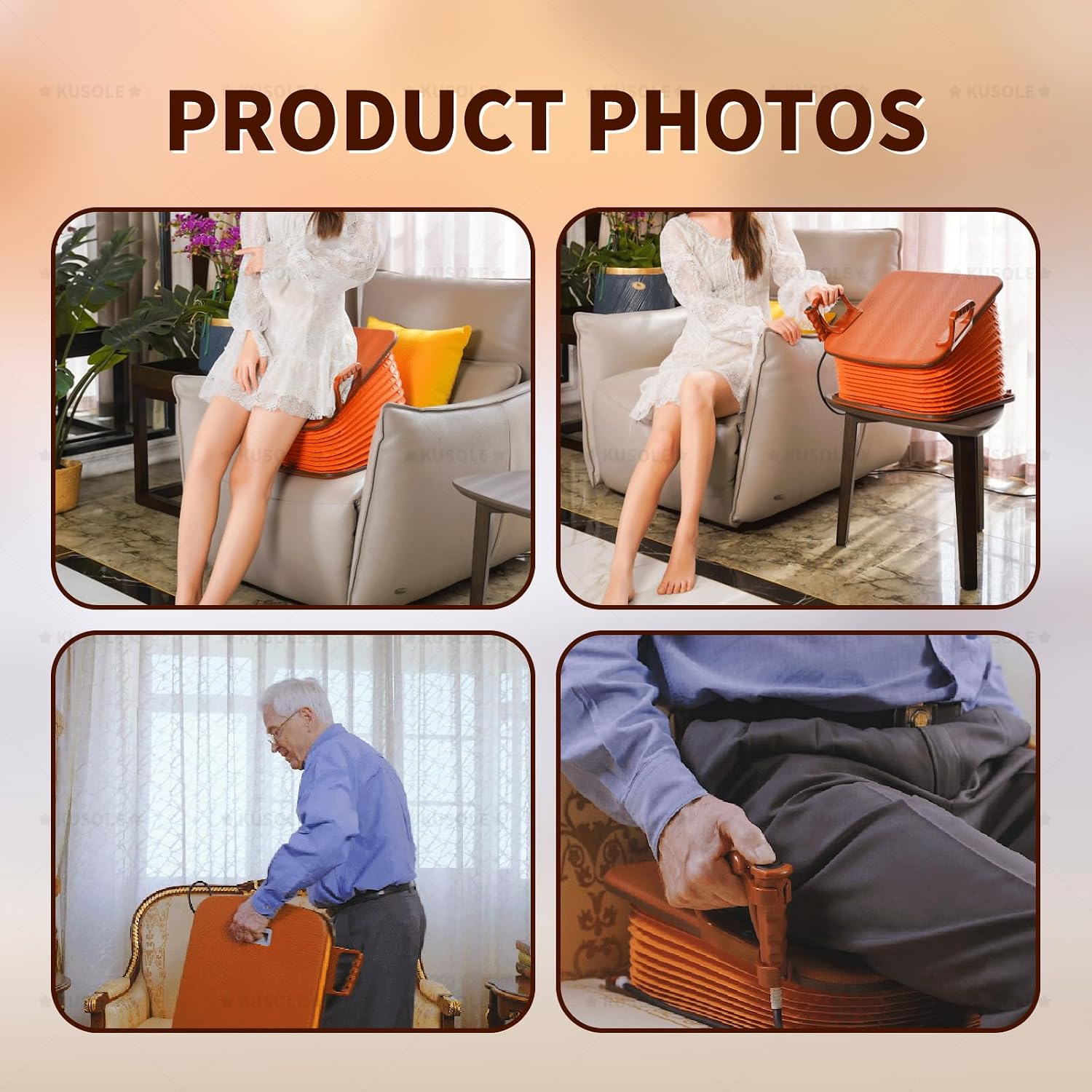 Portable Electric seat Cushion, Suitable for The Elderly and Disabled, one-Button Lifting and lowering Mobility aid. Socket-Style